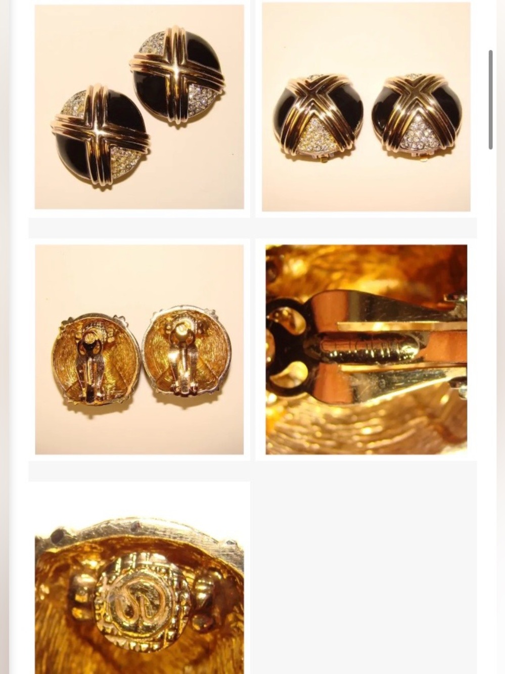 ST. JOHN Rhinestone clip earrings - Picture 7 of 7